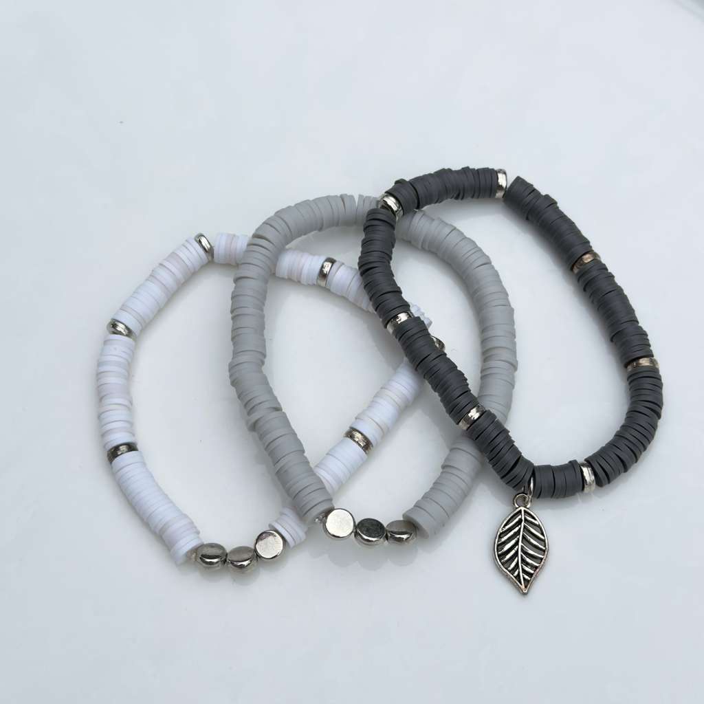 Silver Leaf Stack — Set of 3