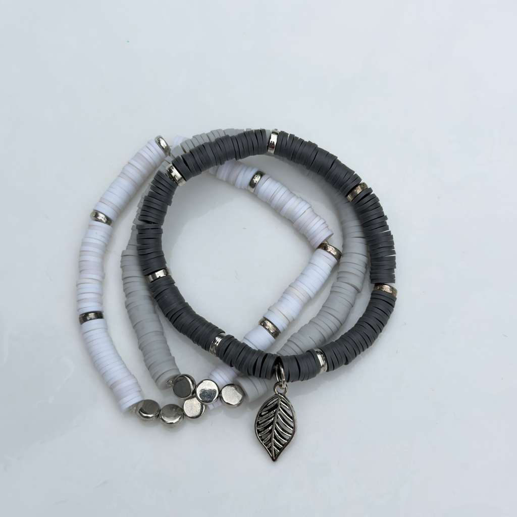 Silver Leaf Stack — Set of 3