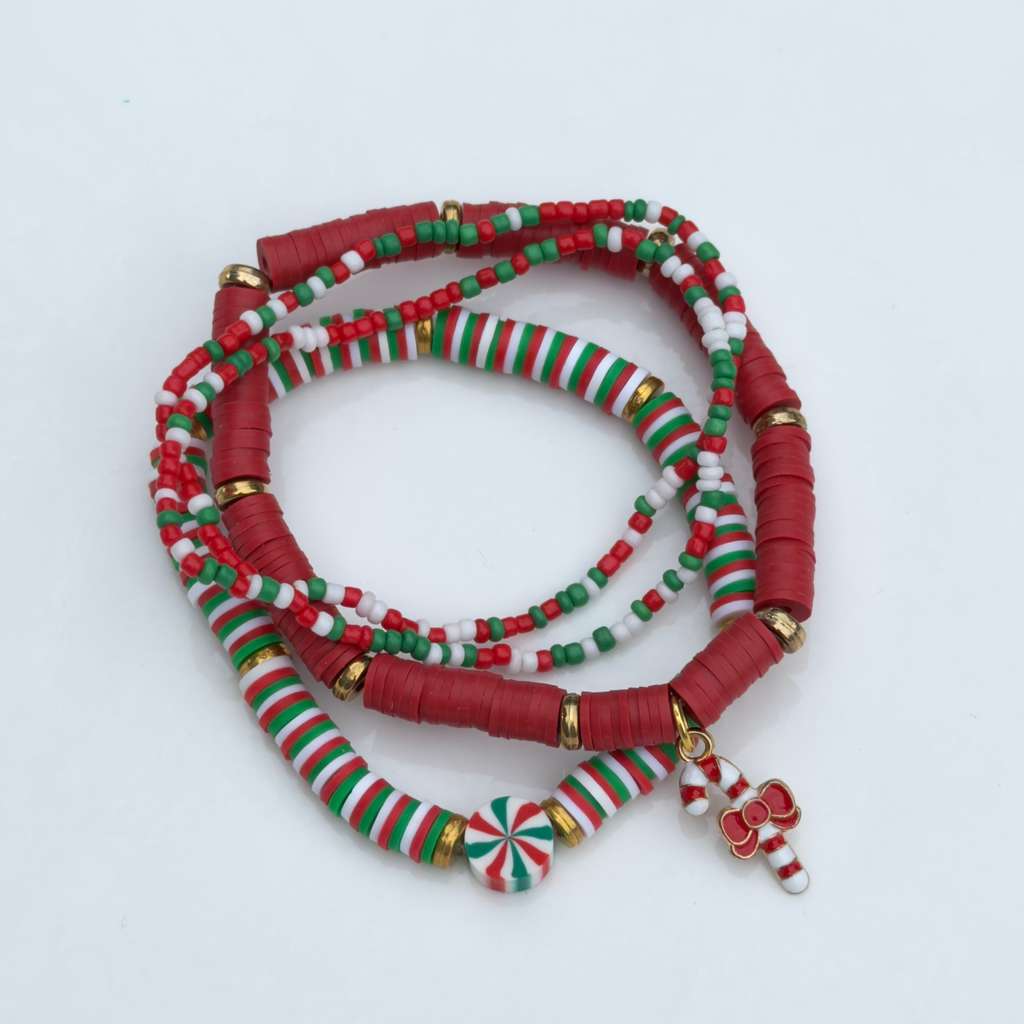 Peppermint Christmas Stack — Set of 4