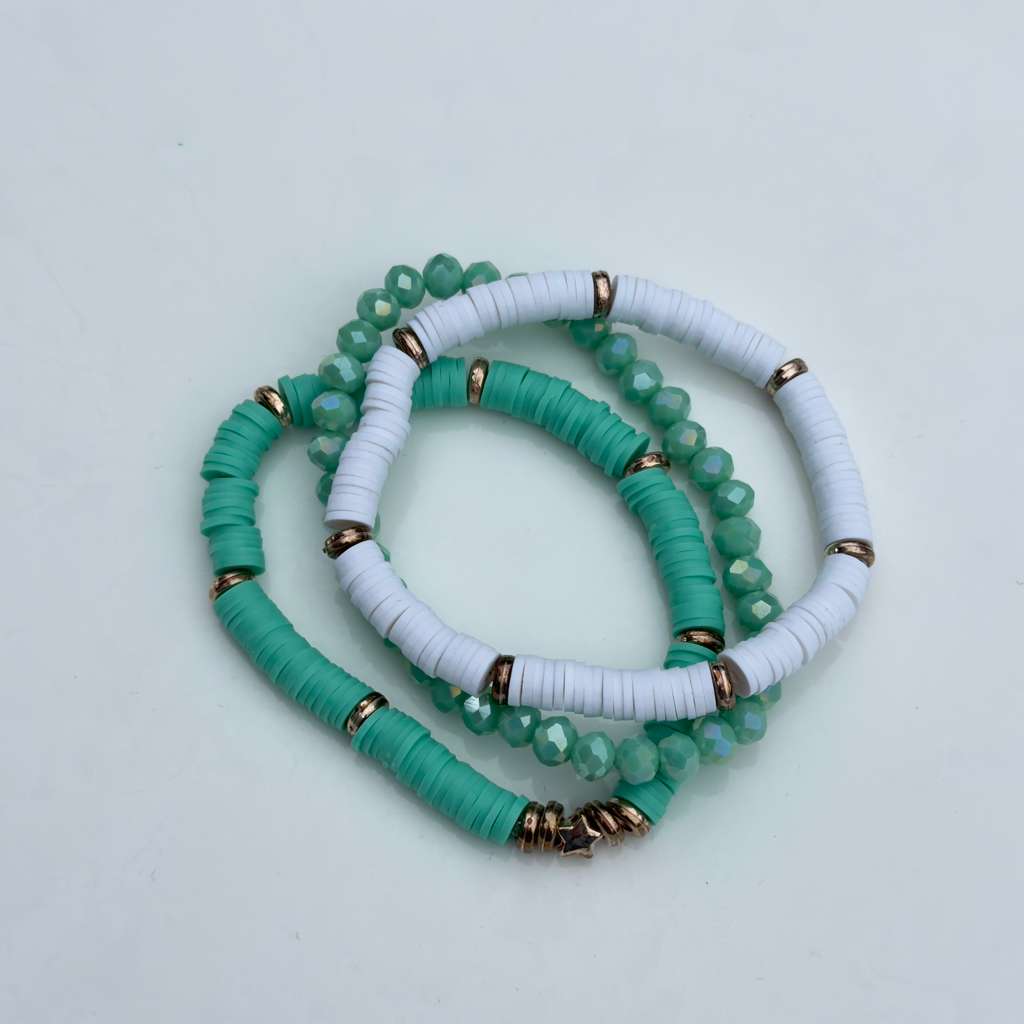Mint Star Stack — Set of 3