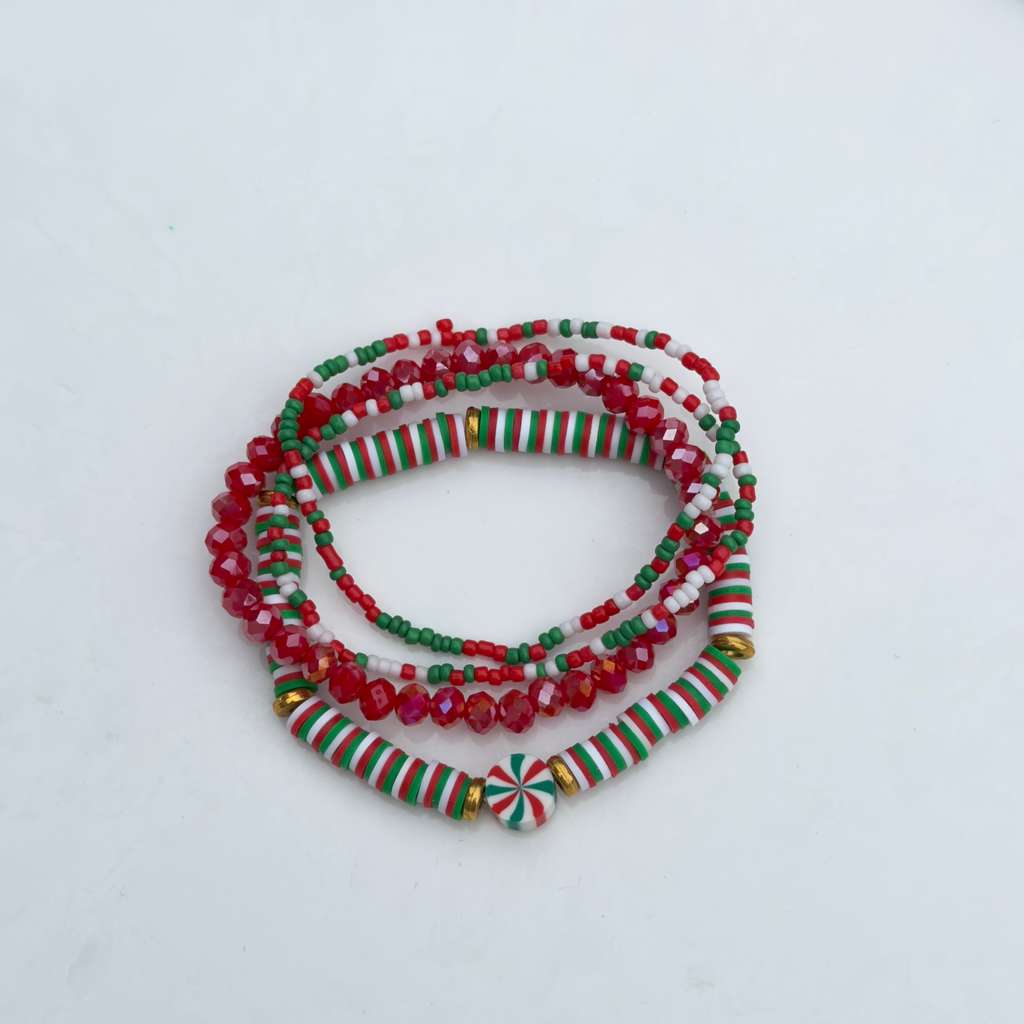 Peppermint Christmas Stack — Set of 4