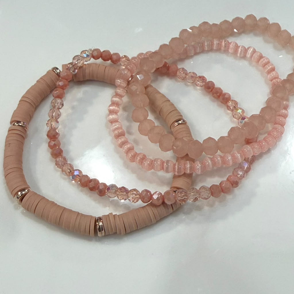 Rosé Glow Bracelet Stack – Set of 4