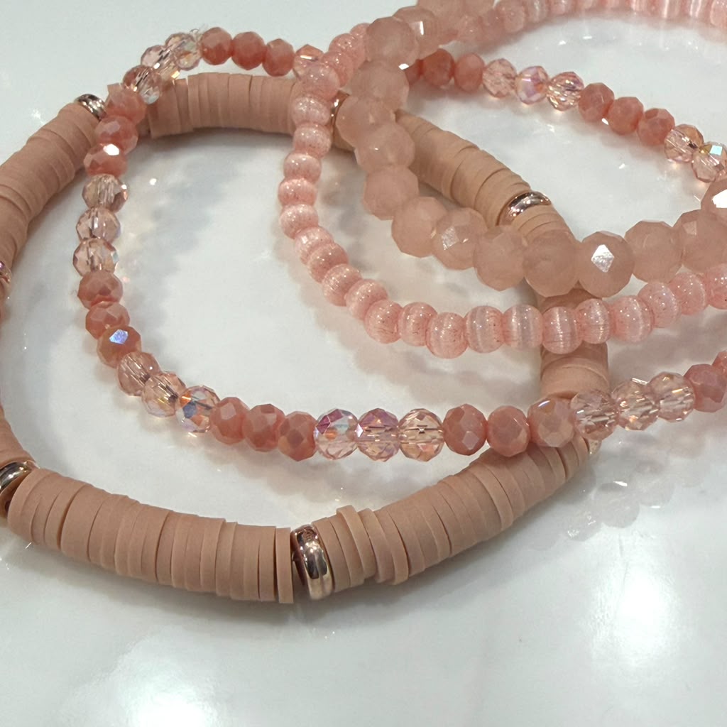 Rosé Glow Bracelet Stack – Set of 4