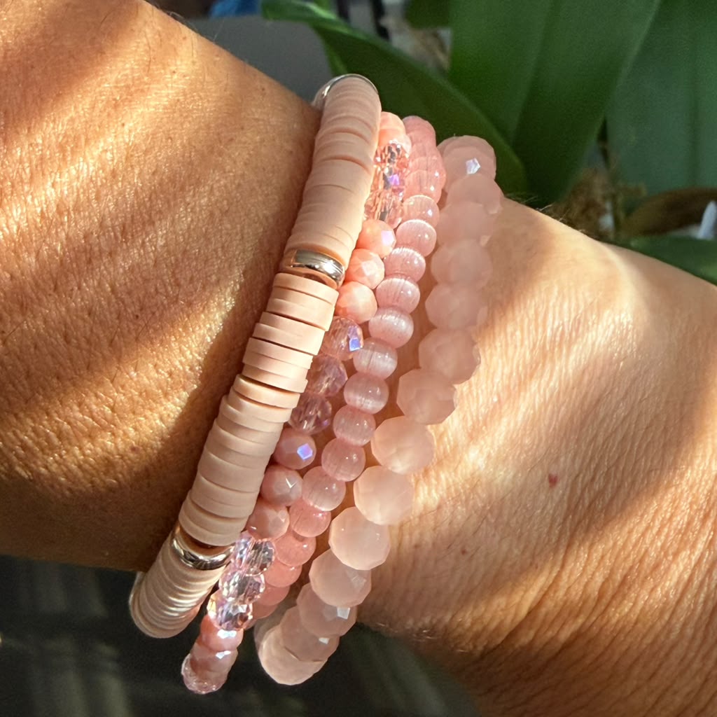 Rosé Glow Bracelet Stack – Set of 4