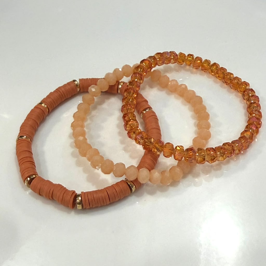 Golden Peach Bracelet Stack – Set of 3