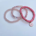 Pink Heart Bracelet Stack - Set of 3