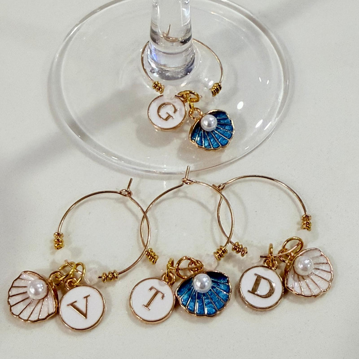 Seaside Initial Cocktail Charm – Personalized
