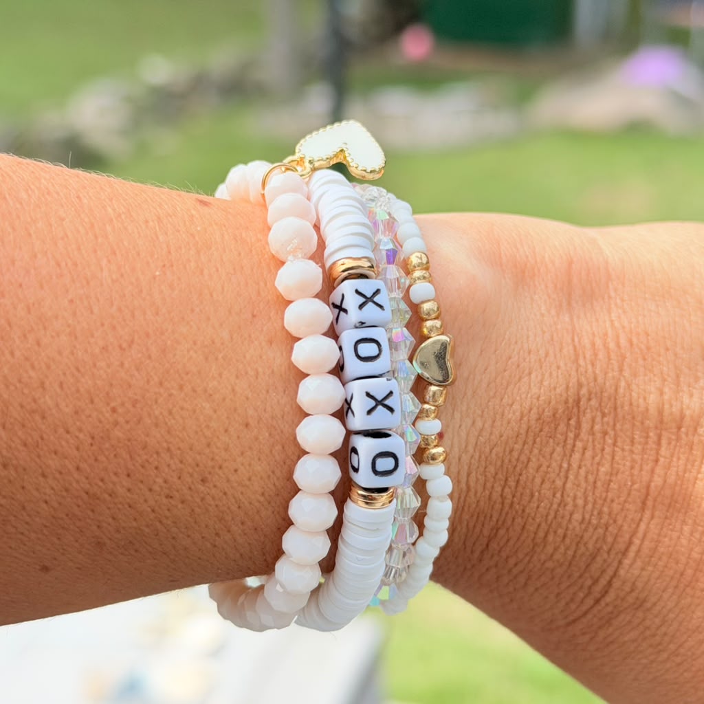 XOXO Bracelet Stack - Set of 4