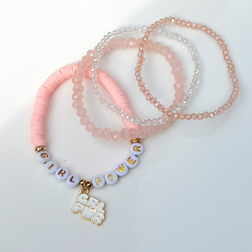 Girl Power Bracelet Stack – Set of 4