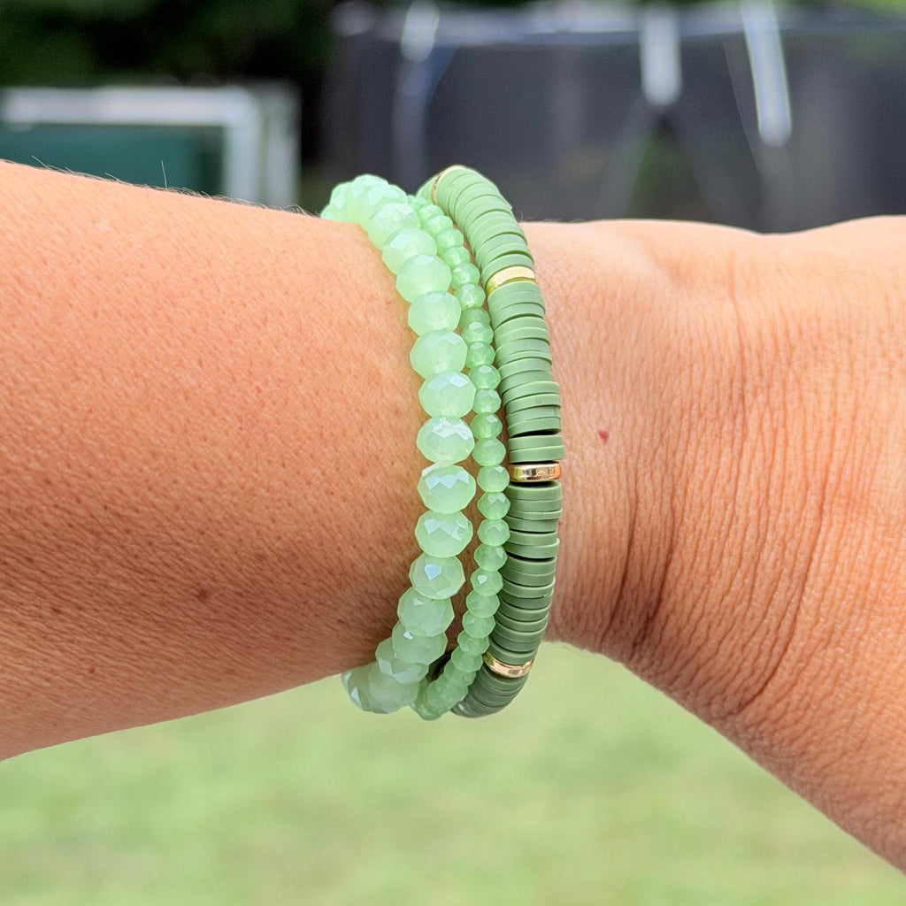 Sage Glow Bracelet Stack – Set of 3