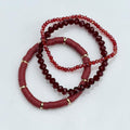 Crimson Glow Bracelet Stack – Set of 3