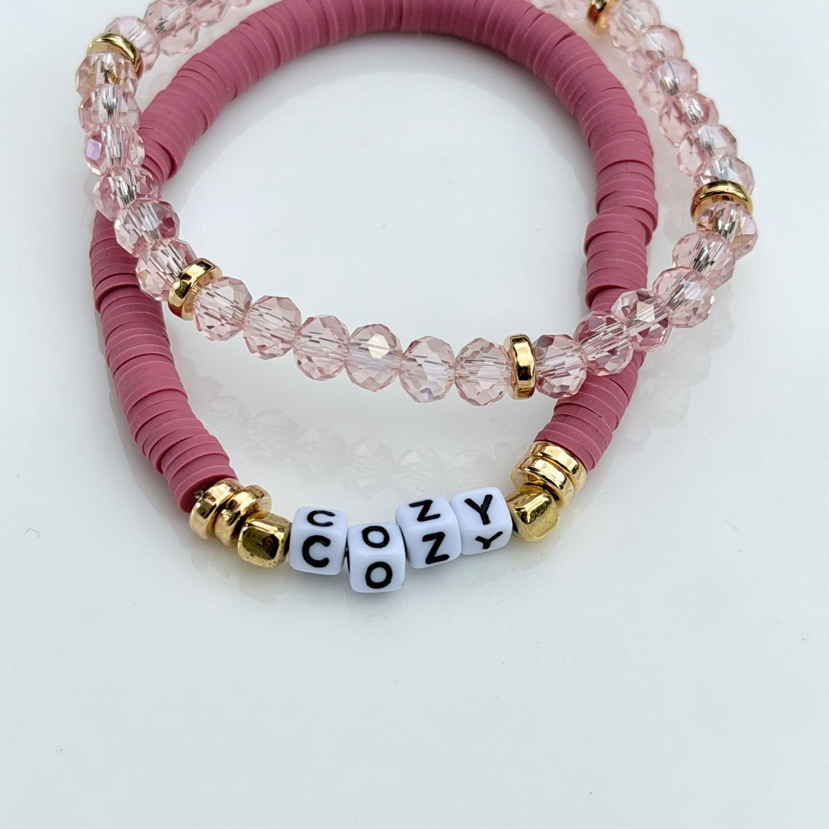 Cozy Pink Bracelet Stack – Set of 2