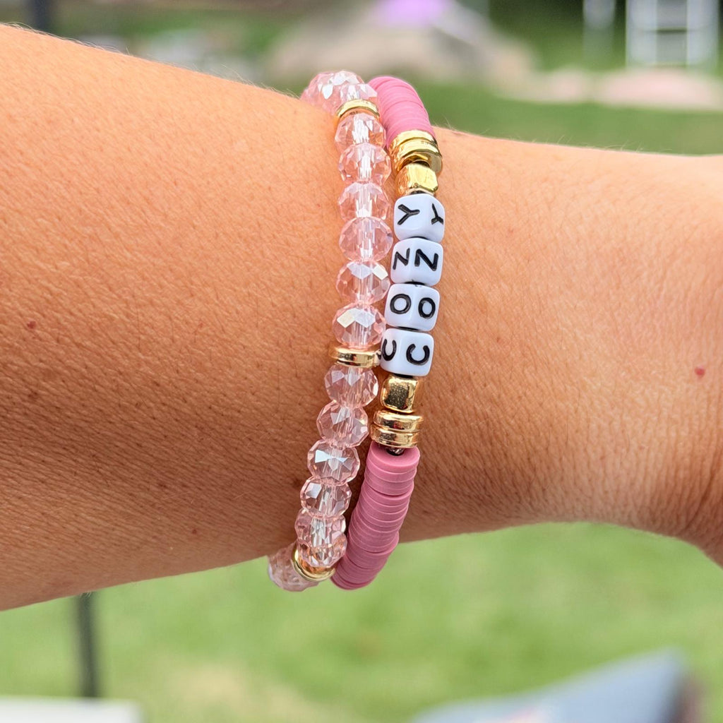 Cozy Pink Bracelet Stack – Set of 2