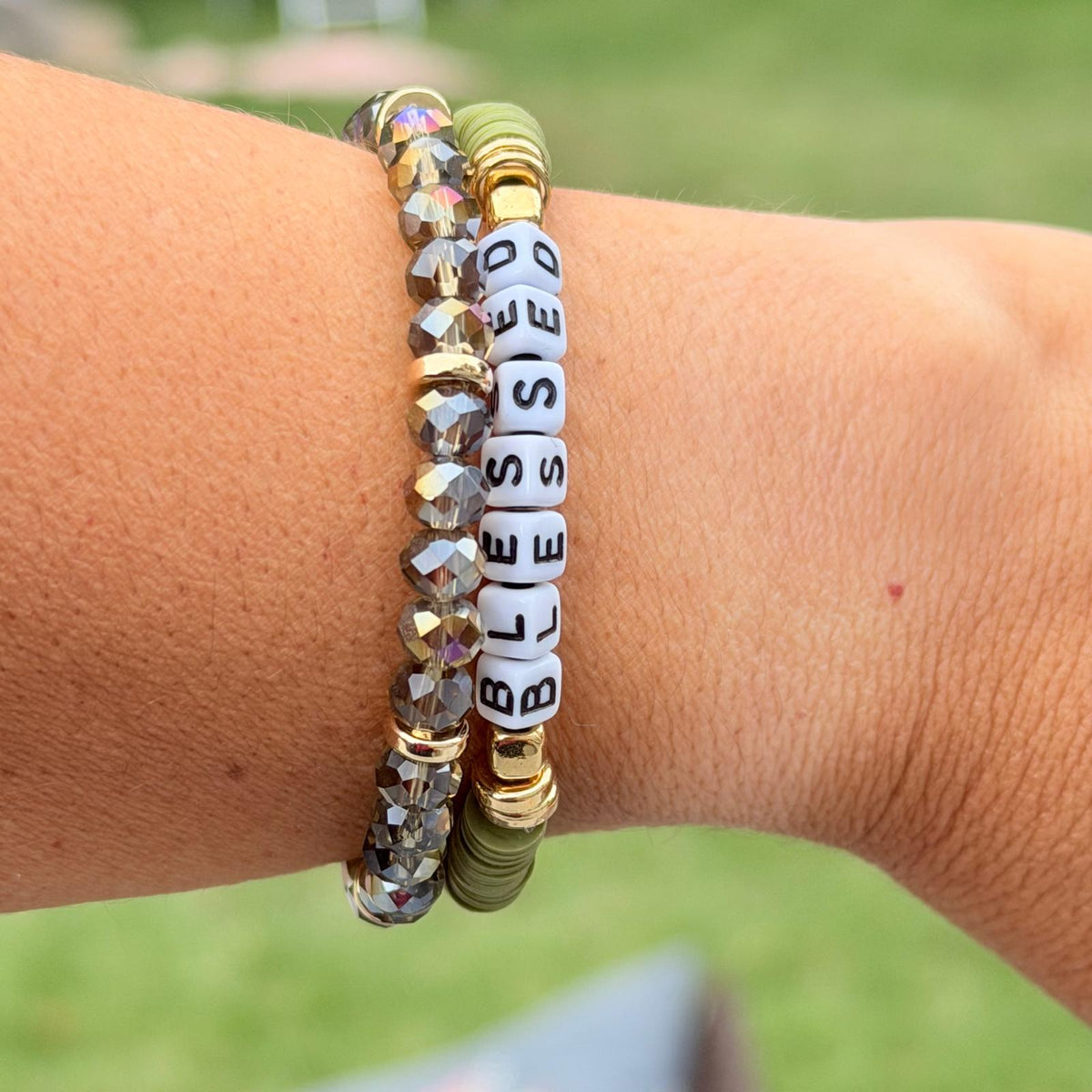 Blessed Olive Bracelet Stack – Set of 2