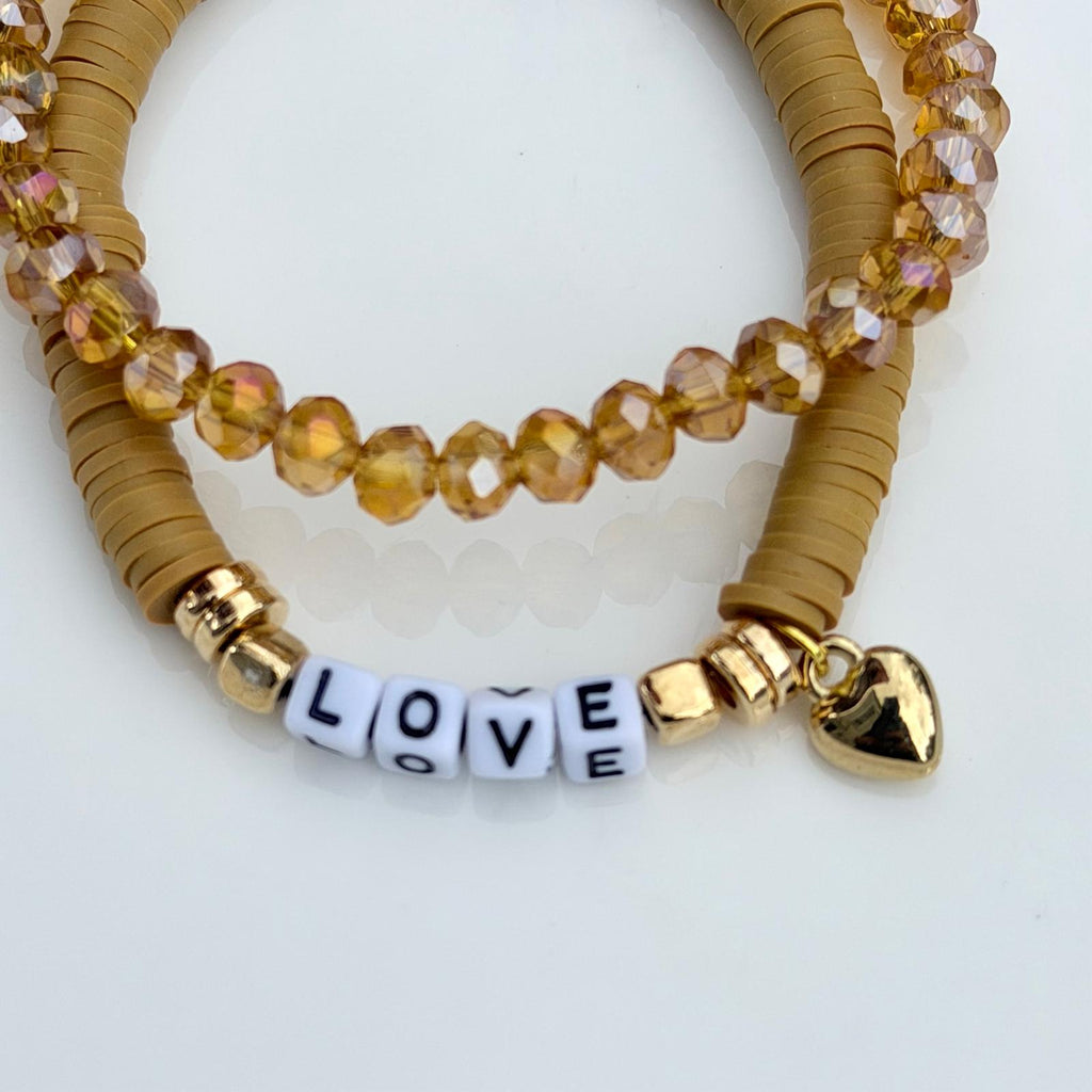 Golden Love Bracelet Stack – Set of 2