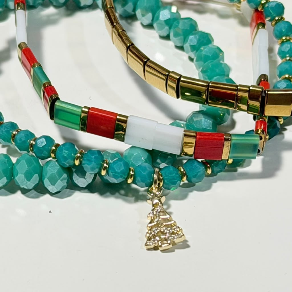 Emerald Christmas Stack – Set of 4