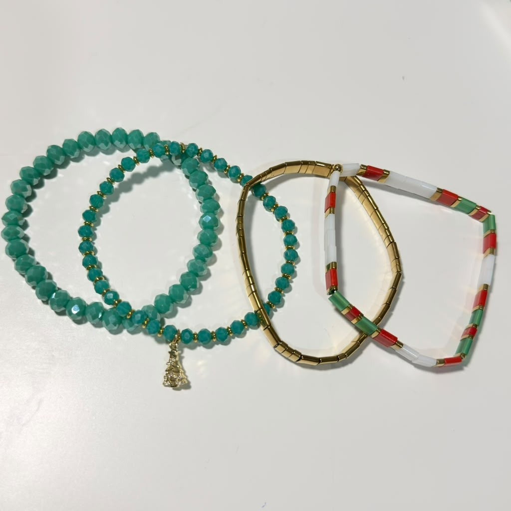 Emerald Christmas Stack – Set of 4