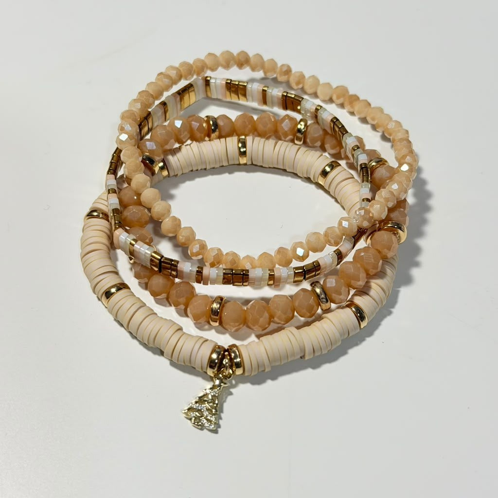 Golden Champagne Christmas Stack - Set of 4