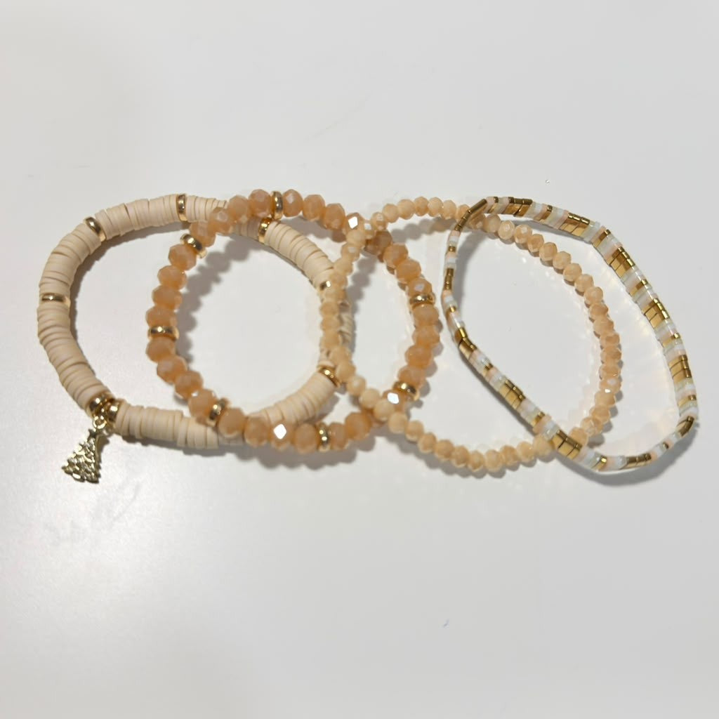 Golden Champagne Christmas Stack - Set of 4
