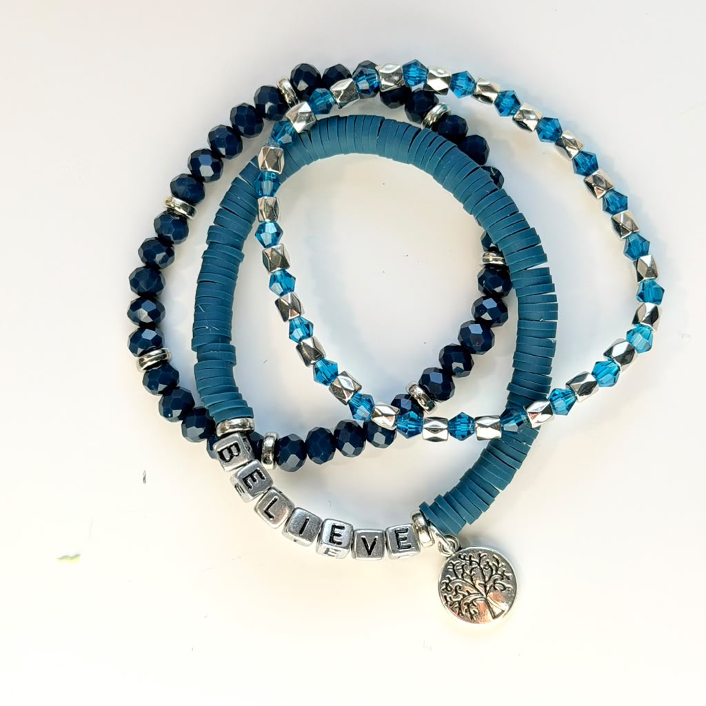 Believe in Blue Stack - Set of 3