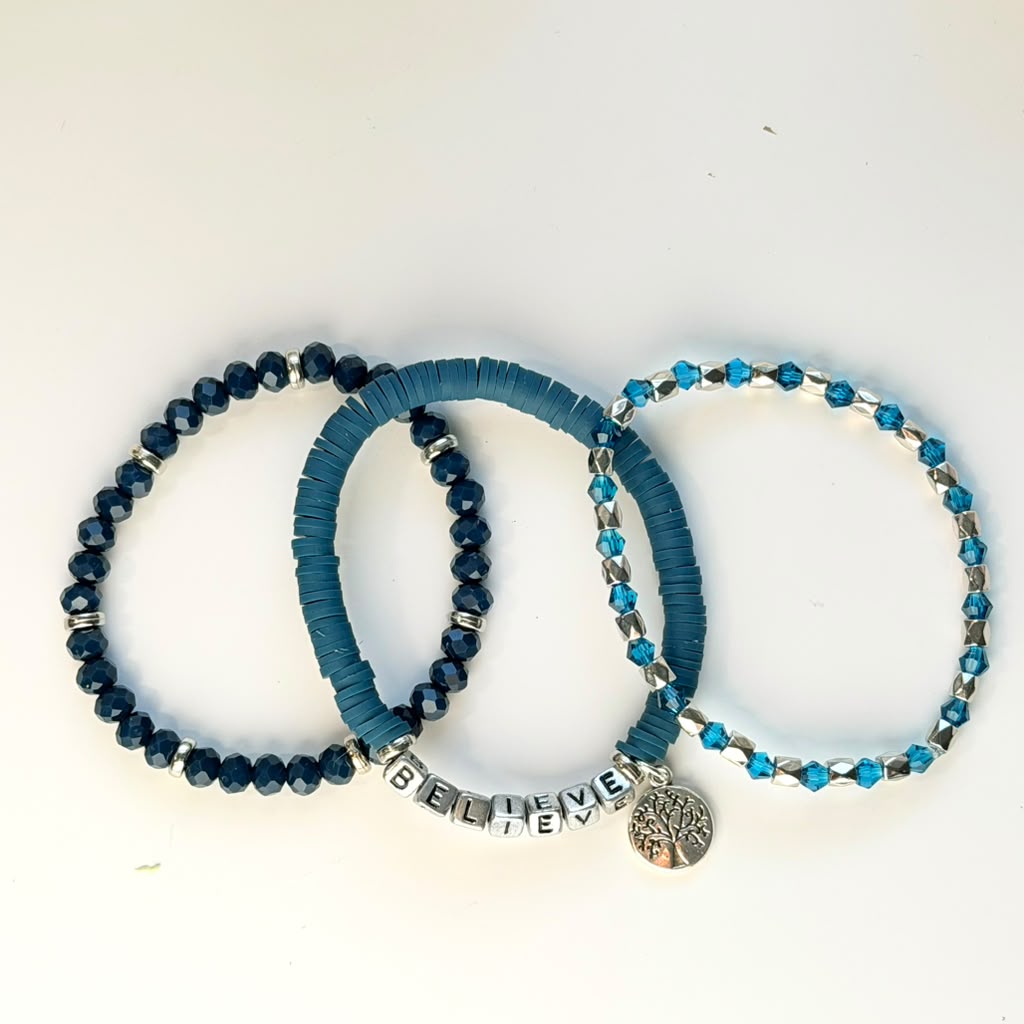 Believe in Blue Stack - Set of 3