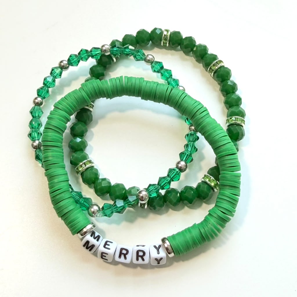 Merry Green Bracelet Stack - Set of 3